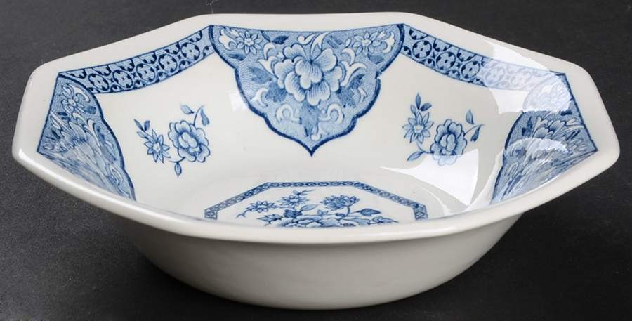 Old Pekin Blue Fruit/Dessert (Sauce) Bowl by J & G Meakin-1