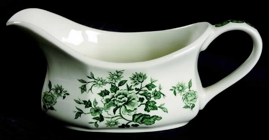 Old Pekin Green Gravy Boat by J & G Meakin-1