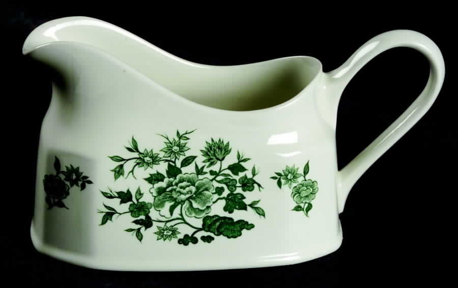 Old Pekin Green Gravy Boat by J & G Meakin-1
