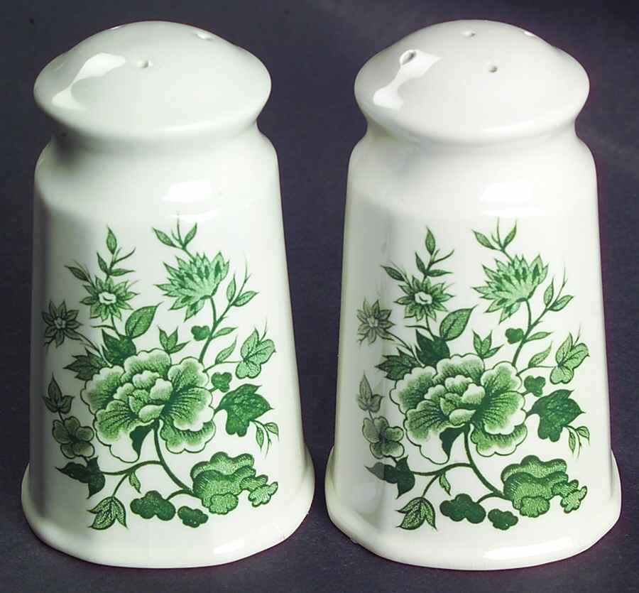 Old Pekin Green Salt & Pepper Set by J & G Meakin-1