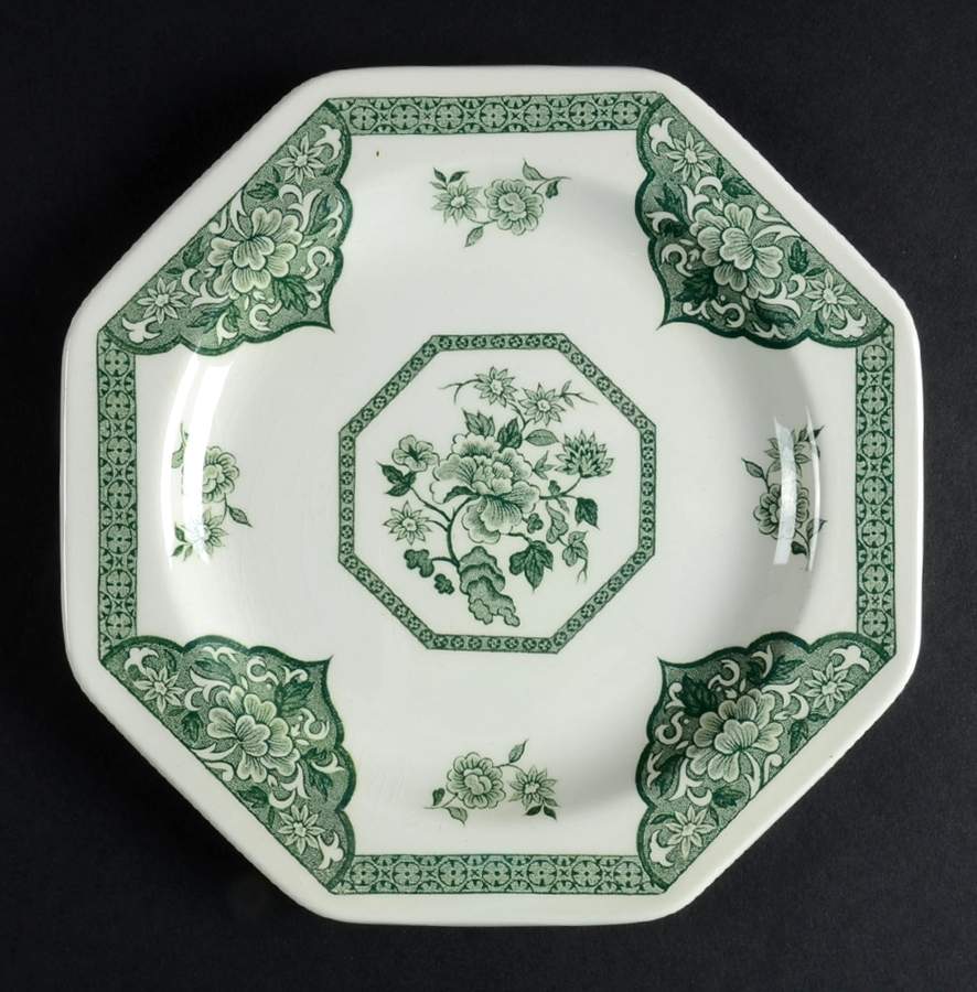 Old Pekin Green Dessert/Pie Plate by J & G Meakin-1