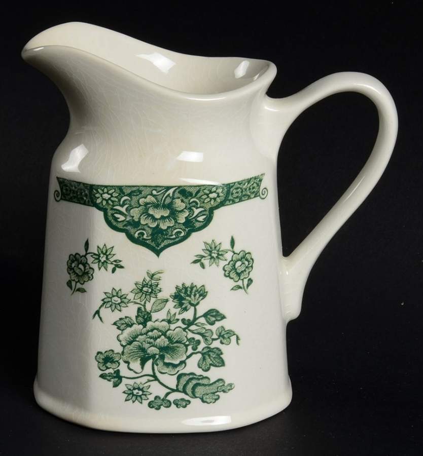 Old Pekin Green Creamer by J & G Meakin-1