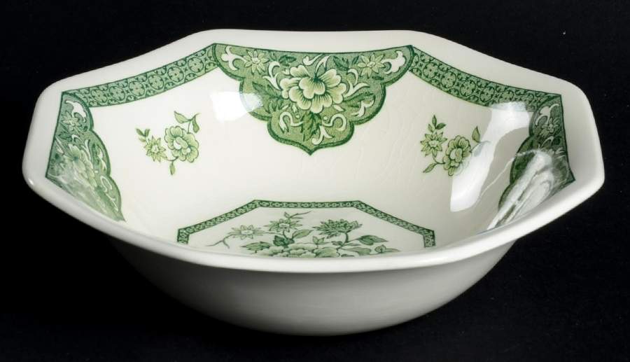 Old Pekin Green Coupe Cereal Bowl by J & G Meakin-1