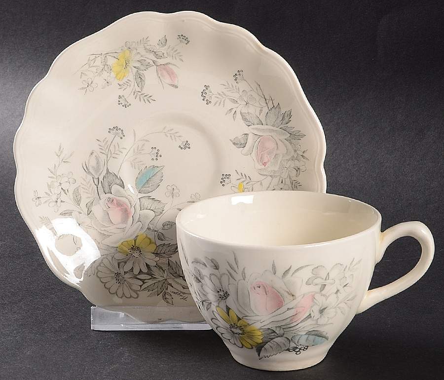 Old World Charm Flat Cup & Saucer Set by J & G Meakin-1