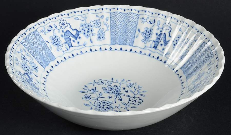 Park Lane Blue and White 8" Round Vegetable Bowl by J & G Meakin-1