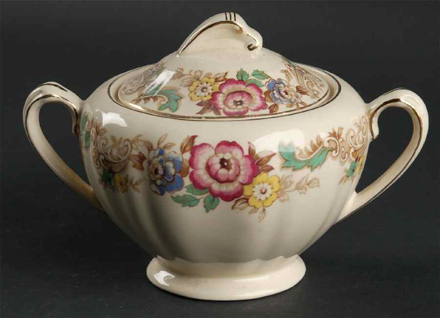 Pilgrim (Sunshine) Sugar Bowl & Lid by J & G Meakin-1