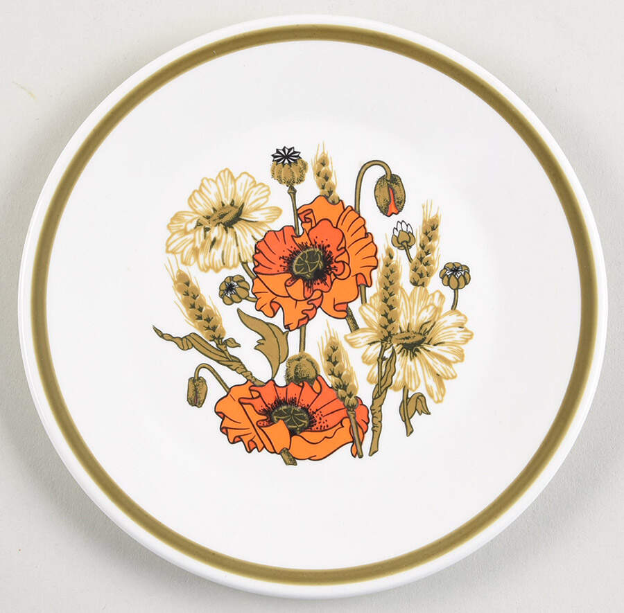 Poppy Bread & Butter Plate by J & G Meakin-1