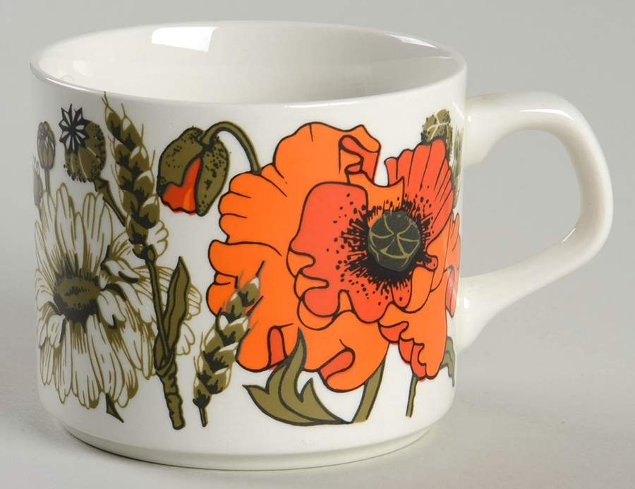 Poppy Flat Cup by J & G Meakin-1