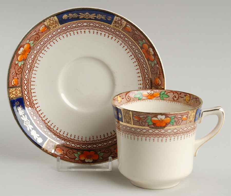 Queen Mary Flat Cup & Saucer Set by J & G Meakin-1