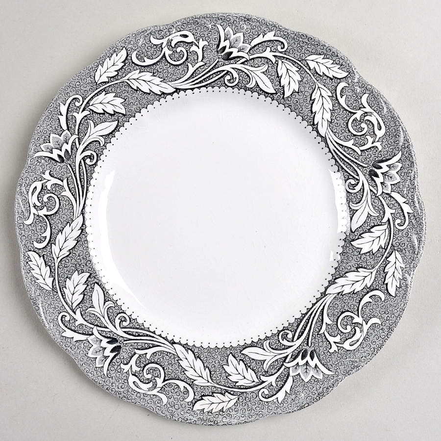 Renaissance Black White Salad Plate by J & G Meakin-1