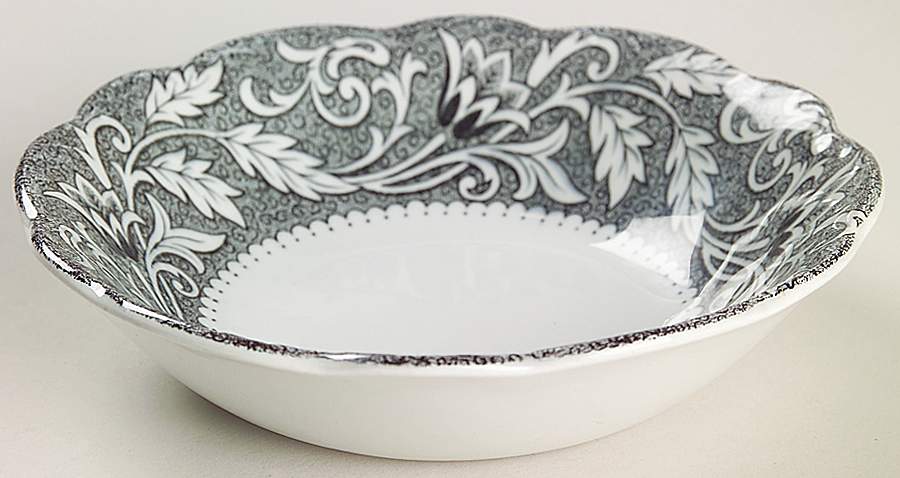 Renaissance Black White Fruit/Dessert (Sauce) Bowl by J & G Meakin-1