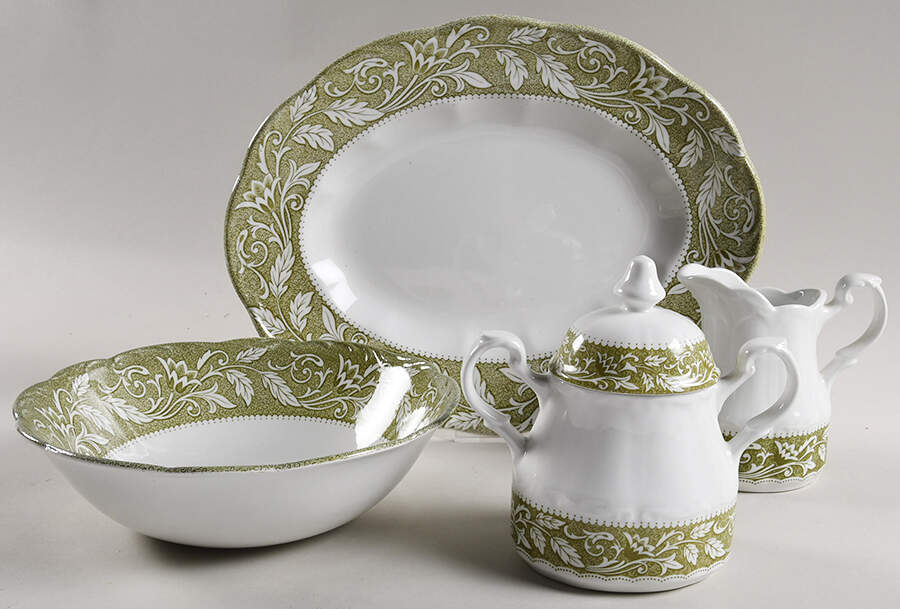 Renaissance Green 5 Piece Hostess Set by J & G Meakin-1