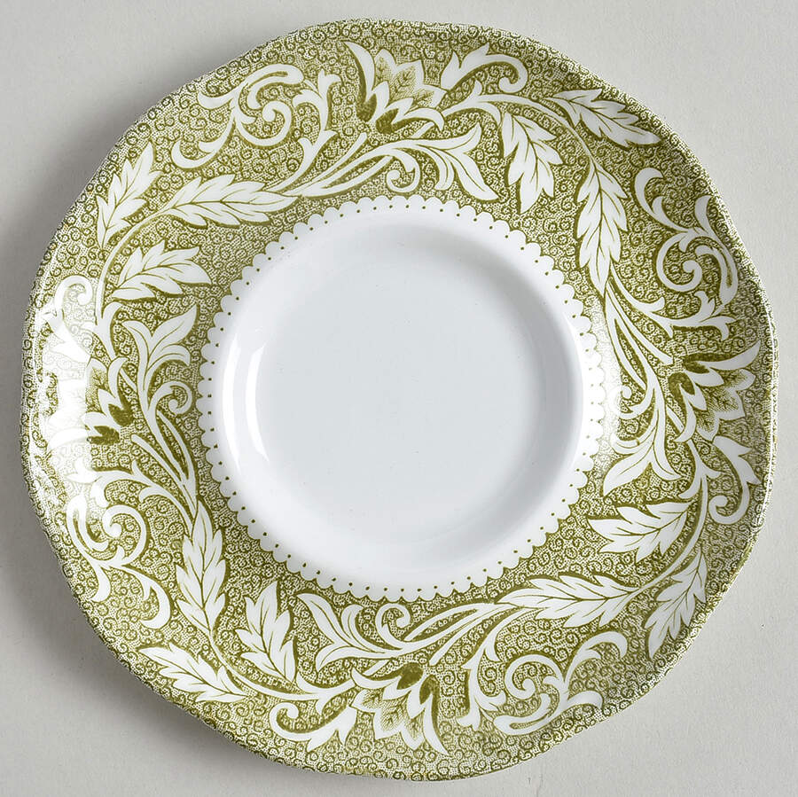 Renaissance Green Saucer for Flat Cup by J & G Meakin-1