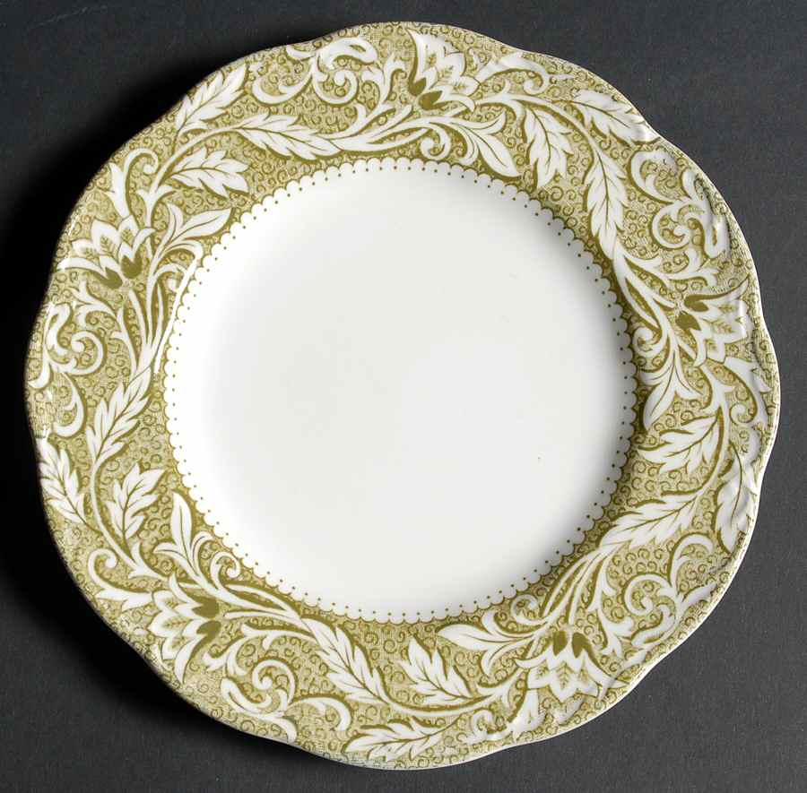 Renaissance Green Bread & Butter Plate by J & G Meakin-1
