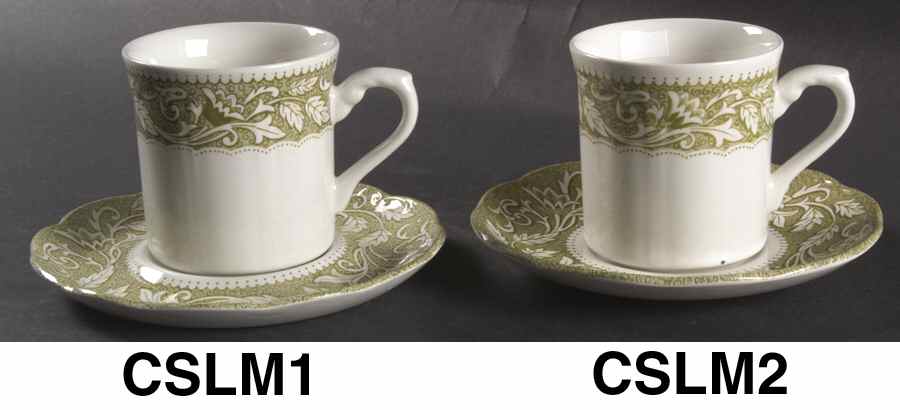 Renaissance Green Flat Cup & Saucer Set by J & G Meakin-1