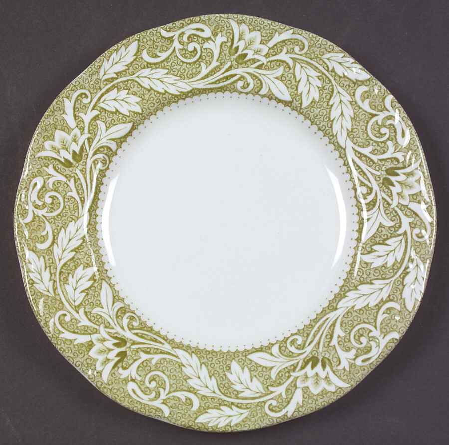 Renaissance Green Dessert/Pie Plate by J & G Meakin-1