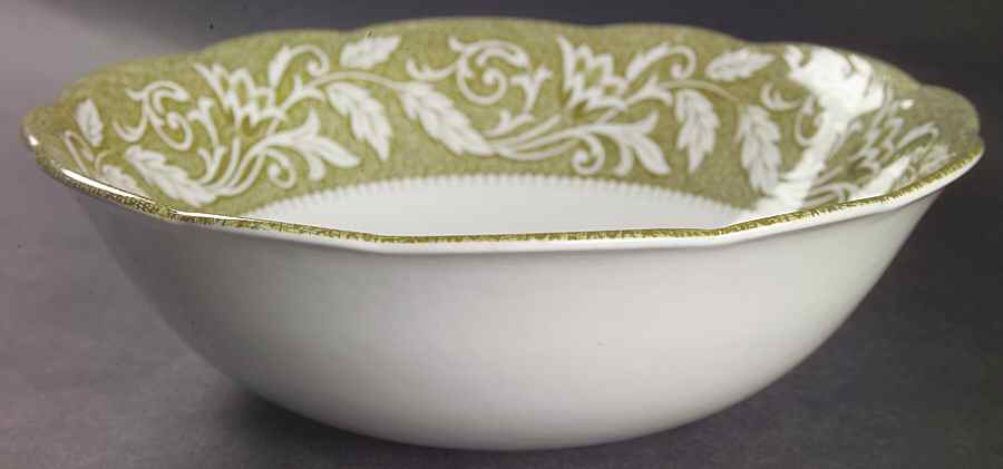 Renaissance Green 8" Round Vegetable Bowl by J & G Meakin-1