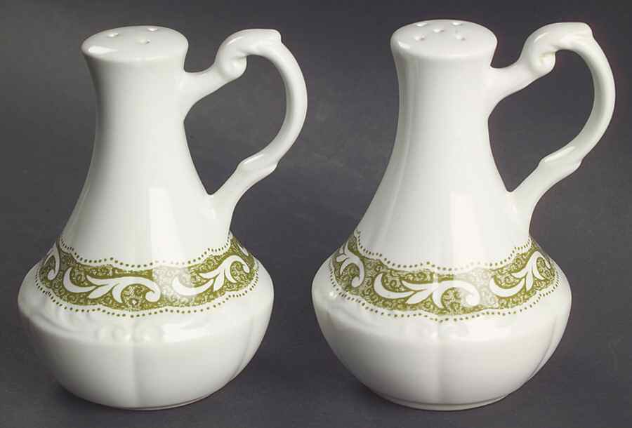 Renaissance Green Salt & Pepper Set by J & G Meakin-1