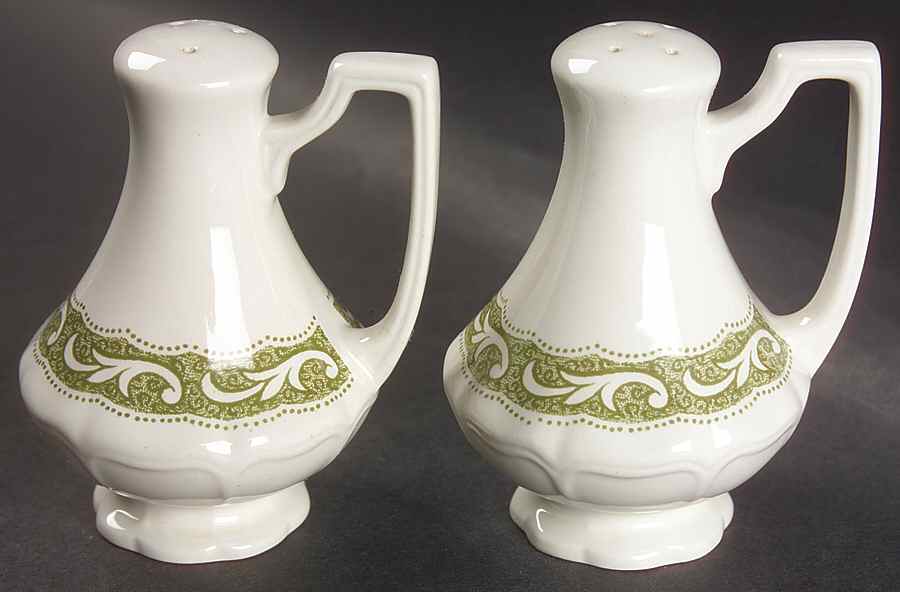Renaissance Green Salt & Pepper Set by J & G Meakin-1