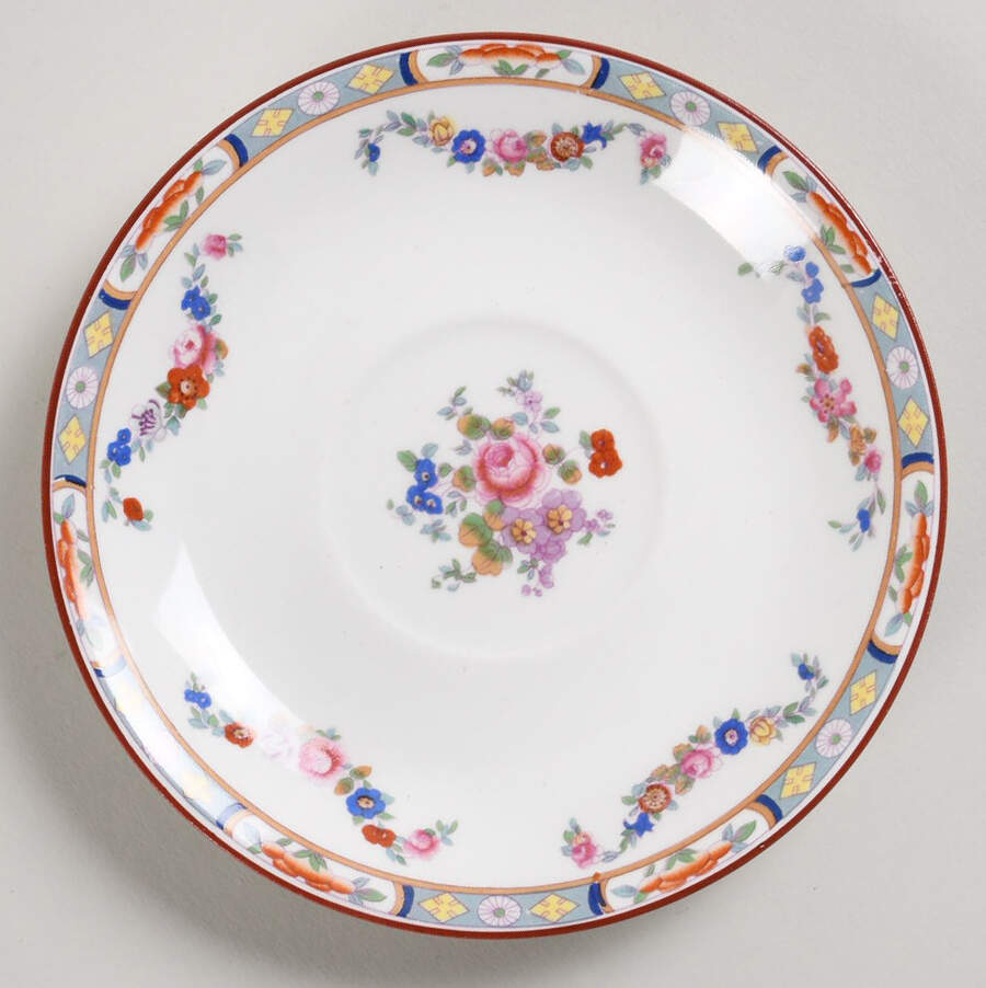 Richmond (White Background) Saucer for Flat Cup by J & G Meakin-1