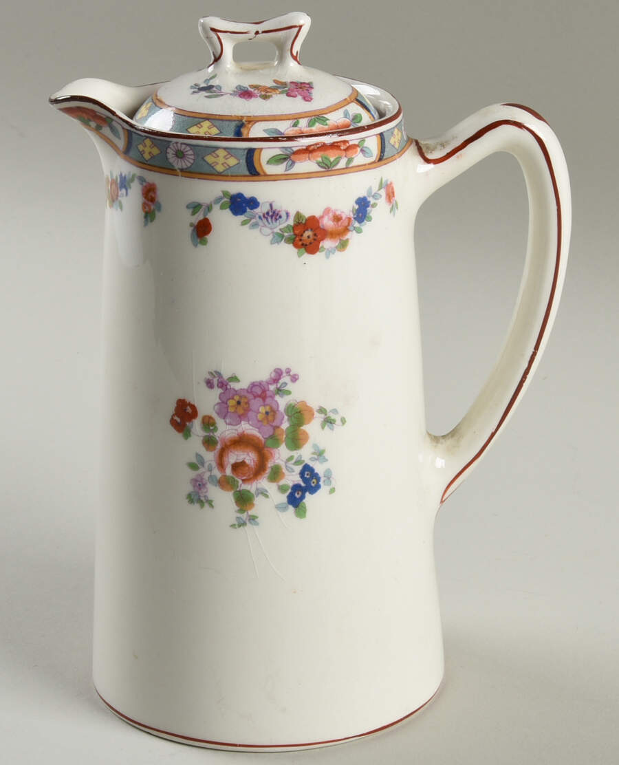 Richmond (White Background) Mini Coffee Pot & Lid by J & G Meakin-1