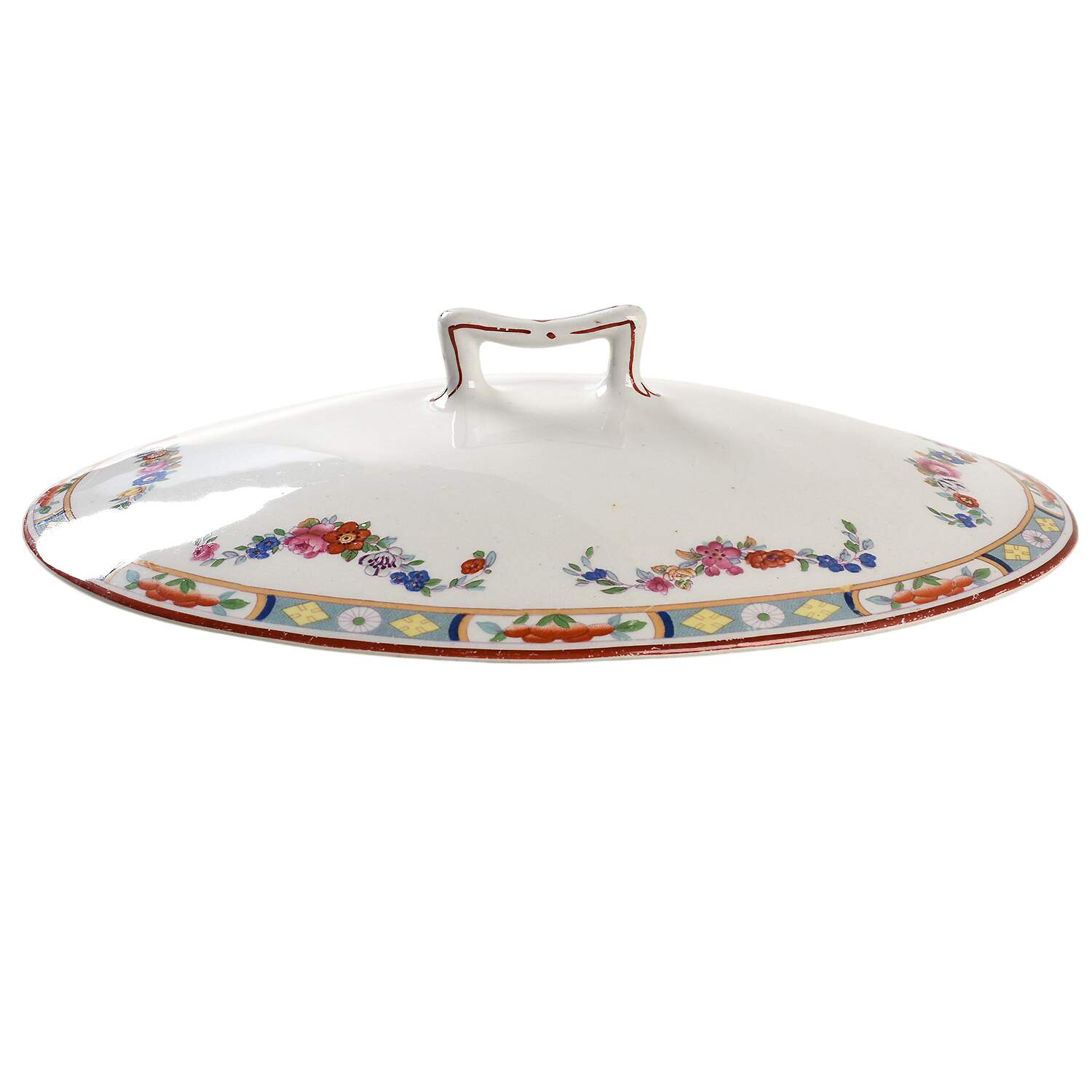 Richmond (White Background) Lid for Oval Vegetable by J & G Meakin-1
