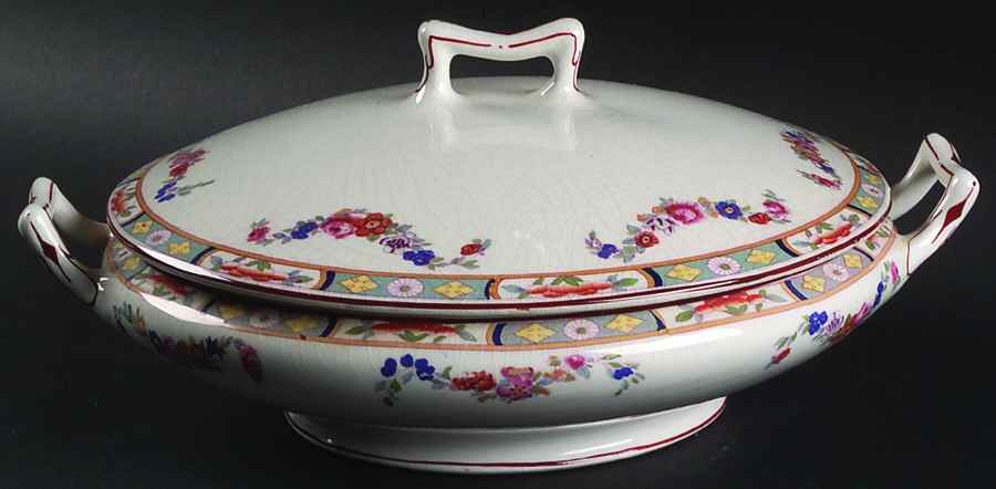Richmond (White Background) Round Covered Vegetable by J & G Meakin-1