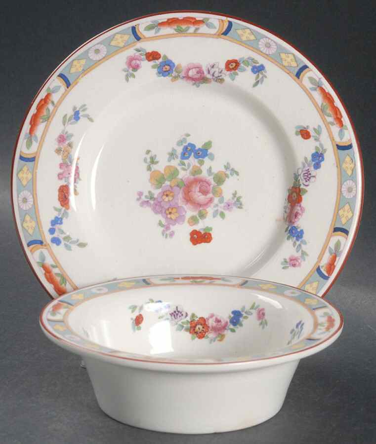 Richmond (White Background) Ramekin & Saucer Set by J & G Meakin-1