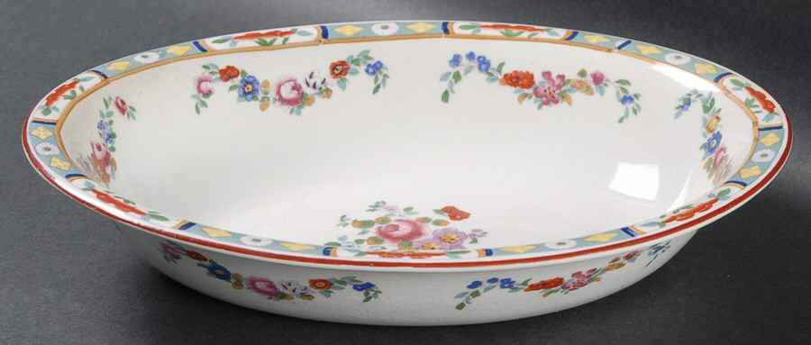 Richmond (White Background) 9" Oval Vegetable Bowl by J & G Meakin-1