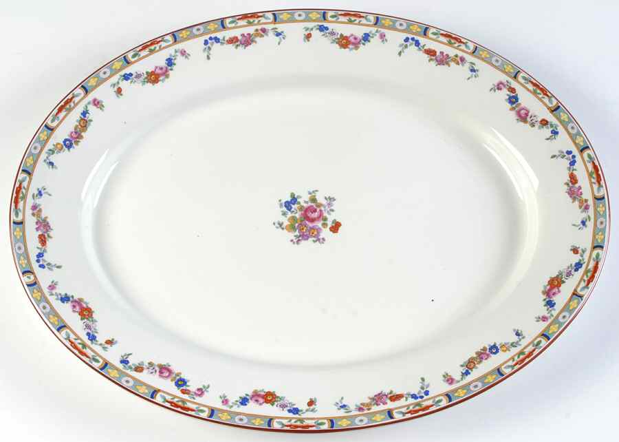 Richmond (White Background) 17" Oval Serving Platter by J & G Meakin-1