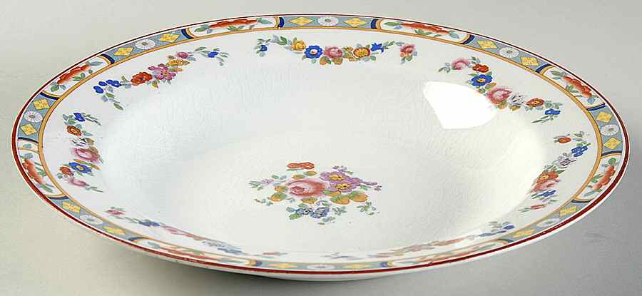 Richmond (White Background) Large Rim Soup Bowl by J & G Meakin-1