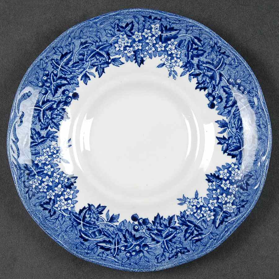 Romantic England Blue (Round Backstamp) Saucer for Flat Cup by J & G Meakin-1