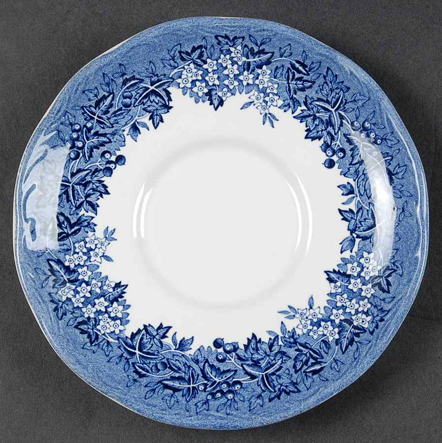 Romantic England Blue (Round Backstamp) Saucer by J & G Meakin-1