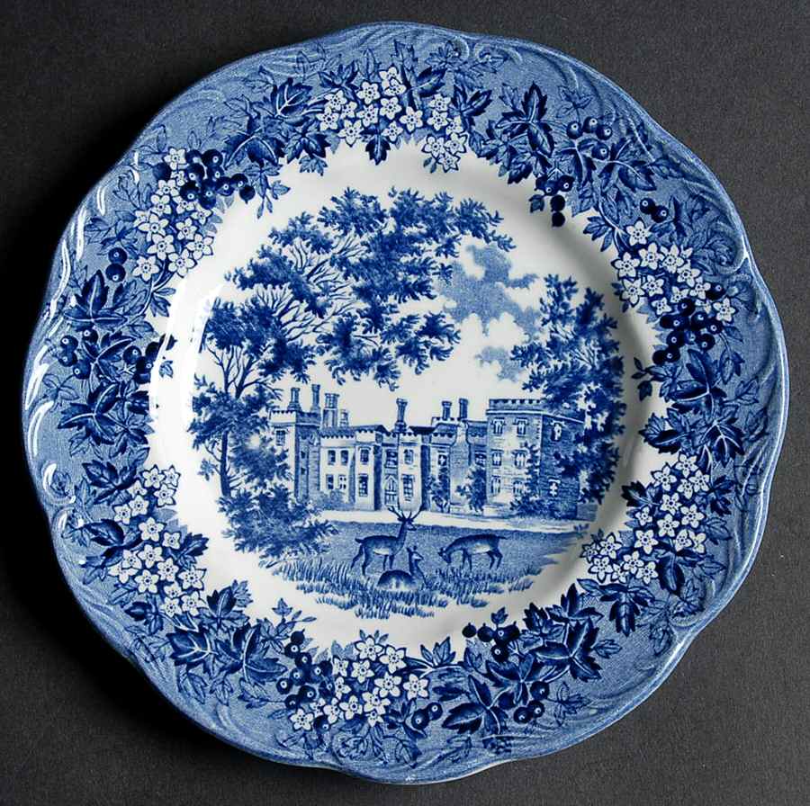 Romantic England Blue (Round Backstamp) Bread & Butter Plate by J & G Meakin-1