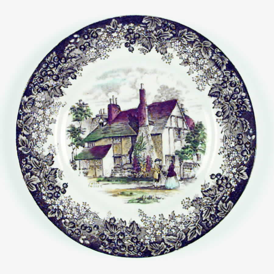 Romantic England Brown Multicolor Bread & Butter Plate by J & G Meakin-1