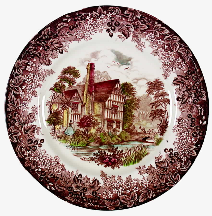 Romantic England Brown Multicolor Salad Plate by J & G Meakin-1