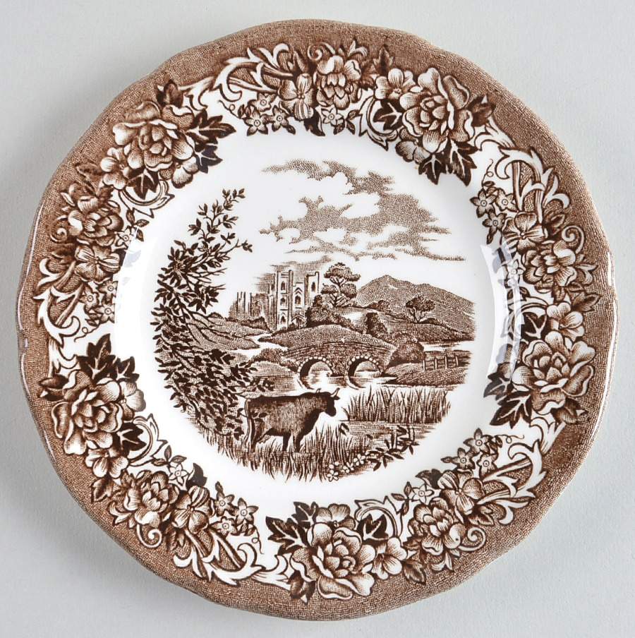 Romantic England Brown (Newer, White) Bread & Butter Plate by J & G Meakin-1