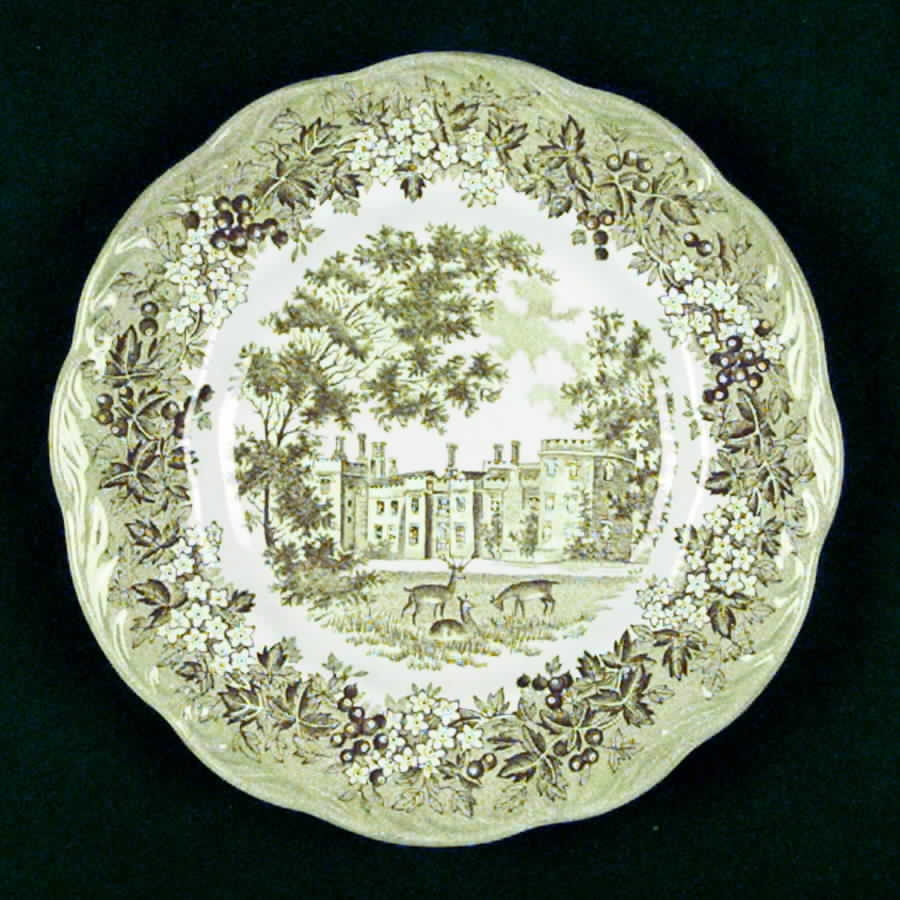 Romantic England Green Dessert/Pie Plate by J & G Meakin-1