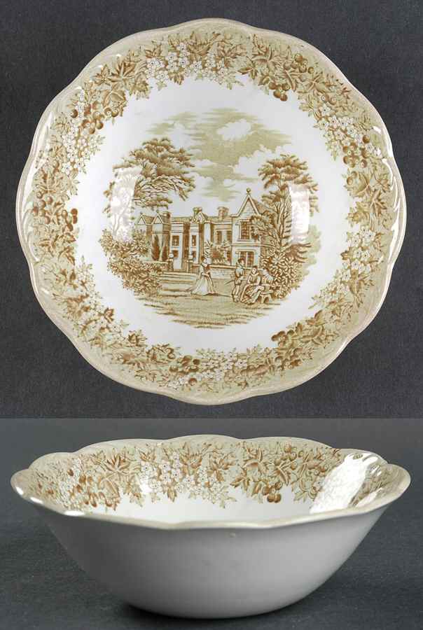 Romantic England Green Coupe Cereal Bowl by J & G Meakin-1