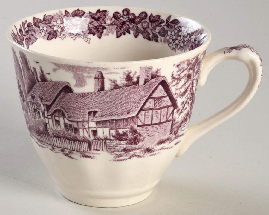 Romantic England Purple Flat Cup by J & G Meakin-1