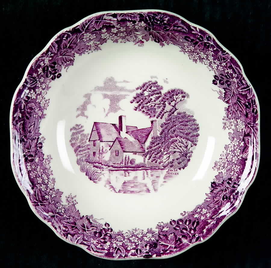 Romantic England Purple Fruit/Dessert (Sauce) Bowl by J & G Meakin-1