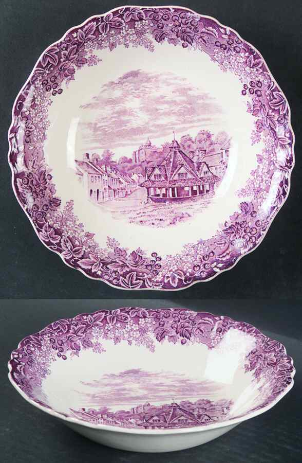Romantic England Purple Coupe Soup Bowl by J & G Meakin-1