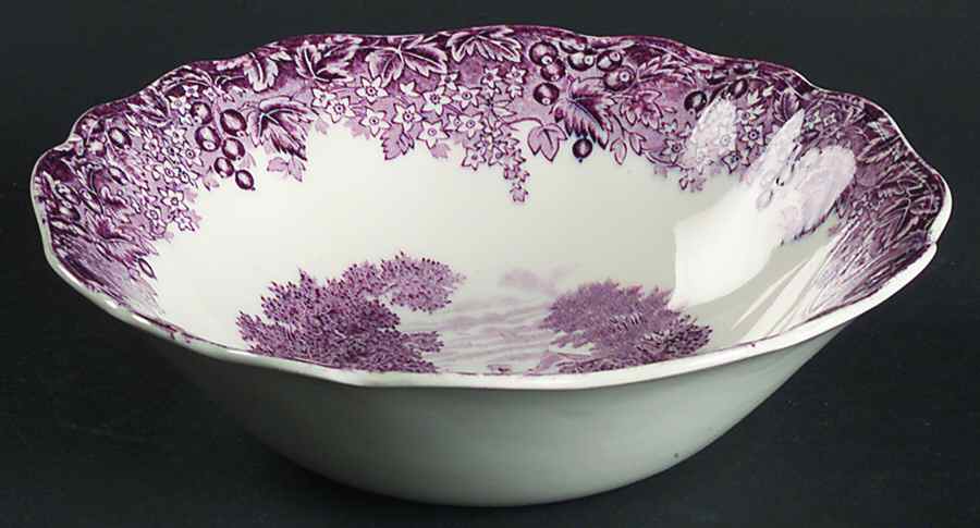 Romantic England Purple Coupe Cereal Bowl by J & G Meakin-1