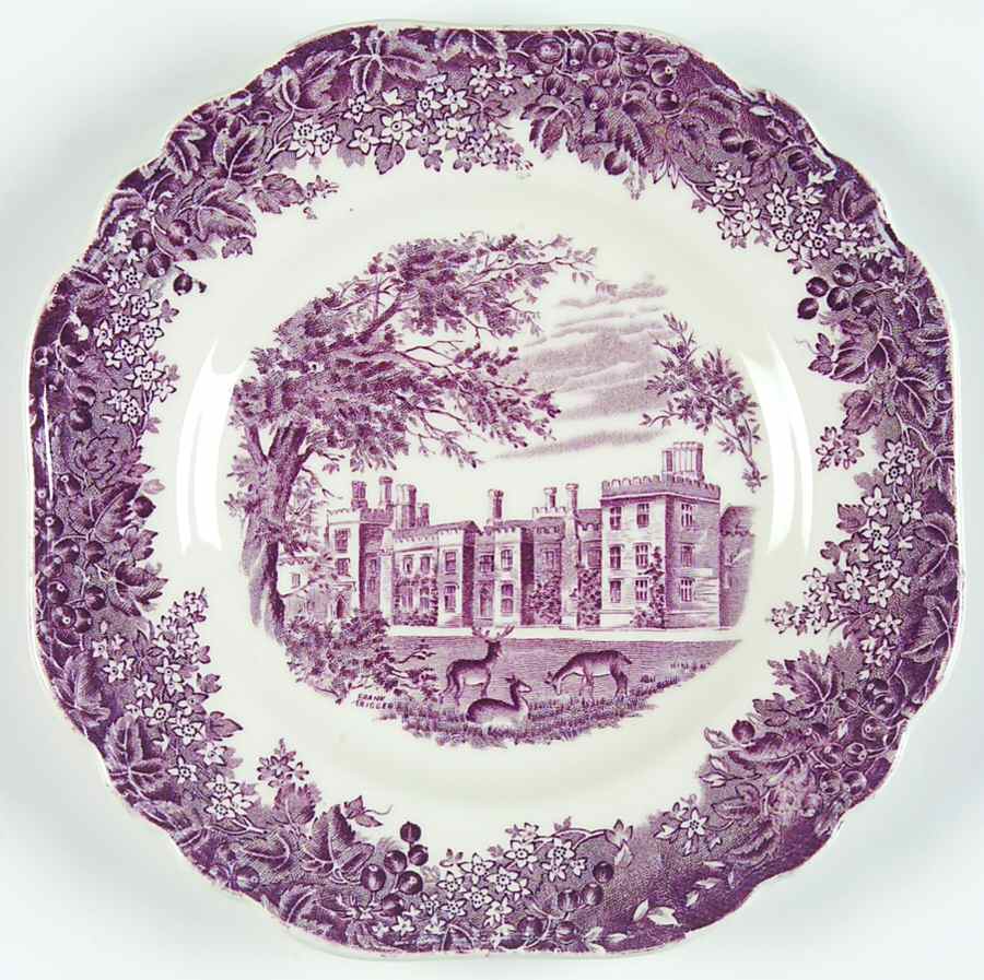 Romantic England Purple Square Dessert Plate by J & G Meakin-1