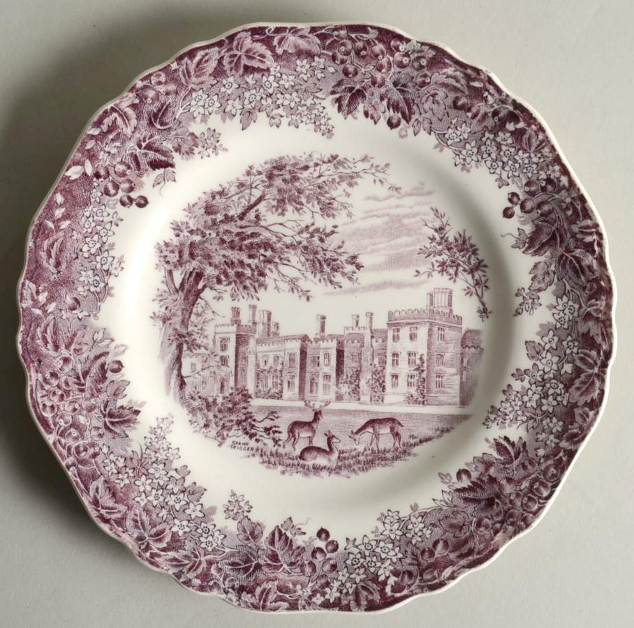 Romantic England Purple Dessert/Pie Plate by J & G Meakin-1