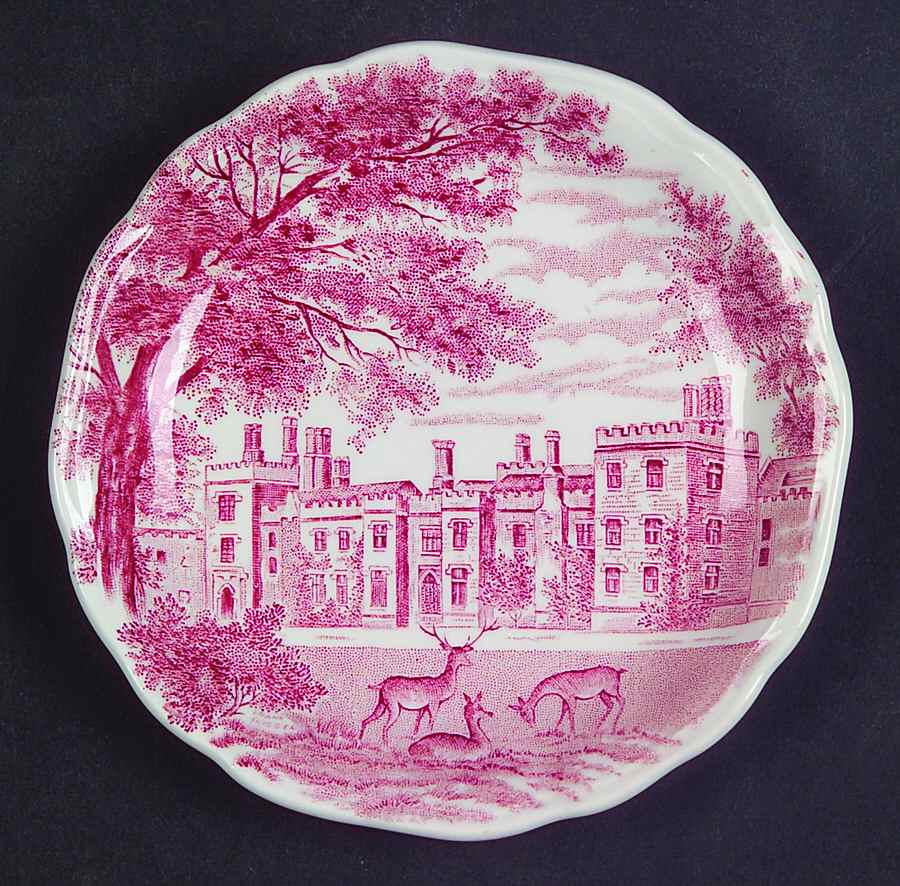 Romantic England Red (Shield-No Dishwash Marking) Coaster by J & G Meakin-1