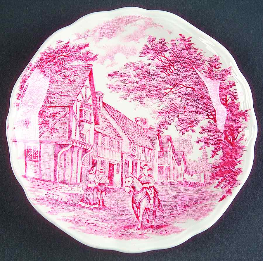 Romantic England Red (Shield-No Dishwash Marking) Coaster by J & G Meakin-1