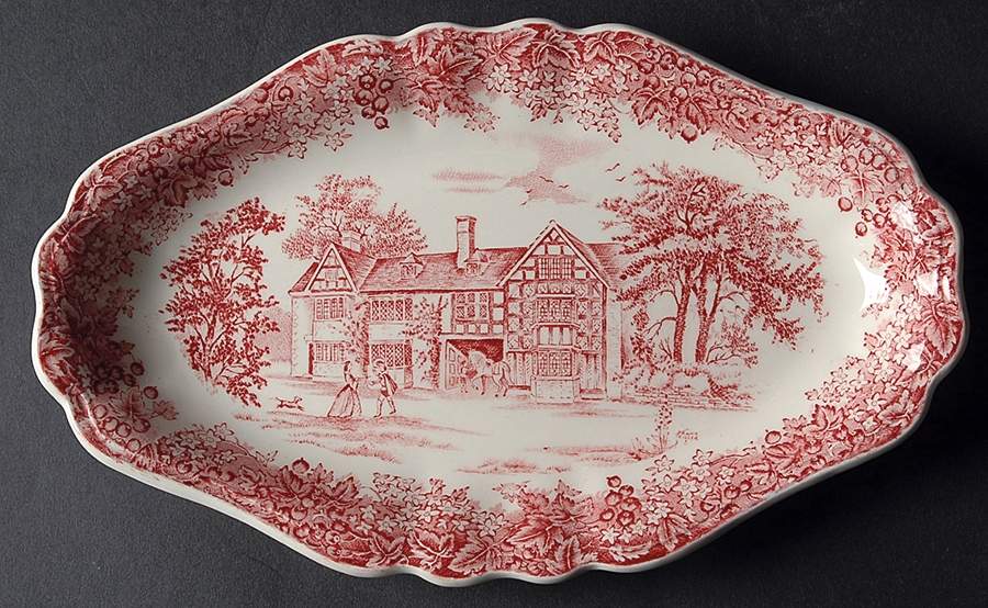 Romantic England Red (Shield-No Dishwash Marking) Relish by J & G Meakin-1