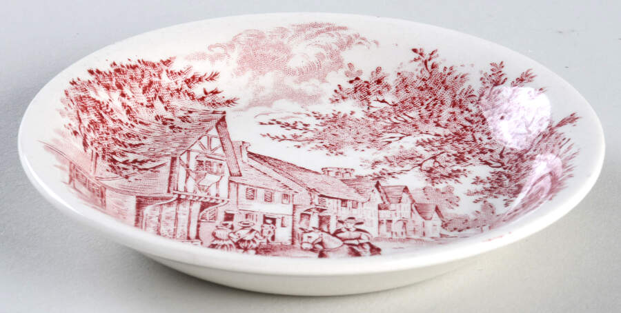 Romantic England Red (Round, Dishwasher Safe Mark) Coaster by J & G Meakin-1