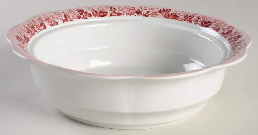Romantic England Red (Round, Dishwasher Safe Mark) Round Vegetable No Lid by J & G Meakin-1